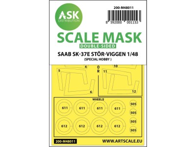 SAAB SK-37E Stör-Viggen double-sided painting mask for Special Hobby 