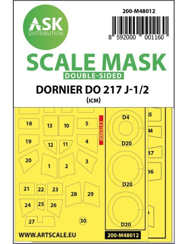 Dornier Do 217J-1/2 double-sided painting mask for ICM 
