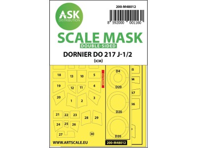 Dornier Do 217J-1/2 double-sided painting mask for ICM 