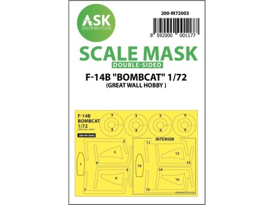F-14B Bombcat double-sided painting mask for Great Wall Hobby 