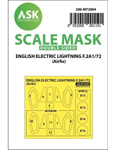 EE Lightning F.2A double-sided painting mask for Airfix 