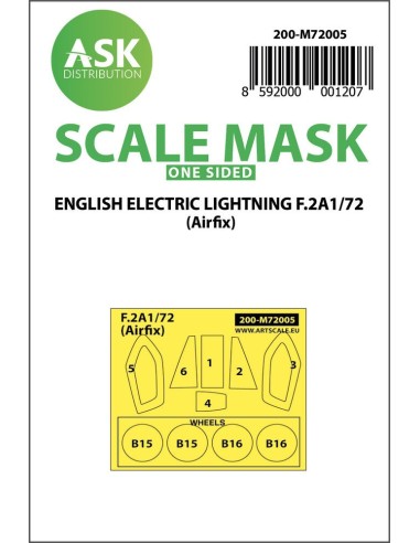 EE Lightning F.2A one-sided painting mask for Airfix 