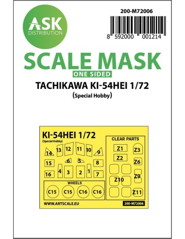 Tachikawa Ki-54HEI one-sided painting mask for Special Hobby 