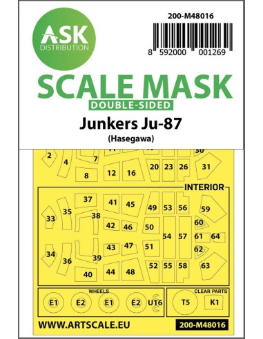 Junkers Ju 87D-3 double-sided painting mask for Hasegawa / Hobby2000 