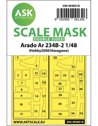 Arado Ar 234B-2 double-sided painting mask for Hasegawa / Hobby2000 