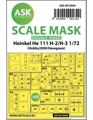 Heinkel He 111H-2/H-3 double-sided painting mask for Hasegawa / Hobby2000 
