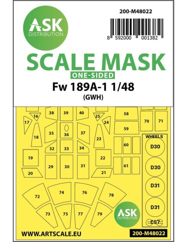Focke Wulf Fw 189 one-sided painting mask for Great Wall Hobby 