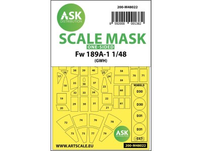 Focke Wulf Fw 189 one-sided painting mask for Great Wall Hobby 
