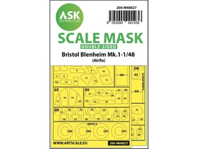 Bristol Blenheim Mk.I double-sided painting mask for Airfix 