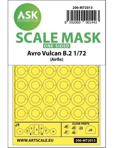 Avro Vulcan B.2 one-sided painting mask for Airfix 