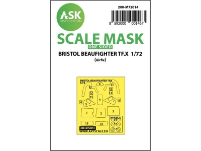 Bristol Beaufighter TF.X one-sided painting mask for Airfix 