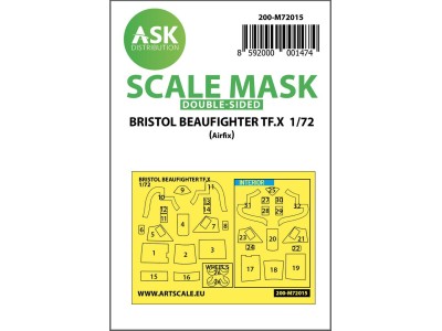 Bristol Beaufighter TF.X double-sided painting mask for Airfix 