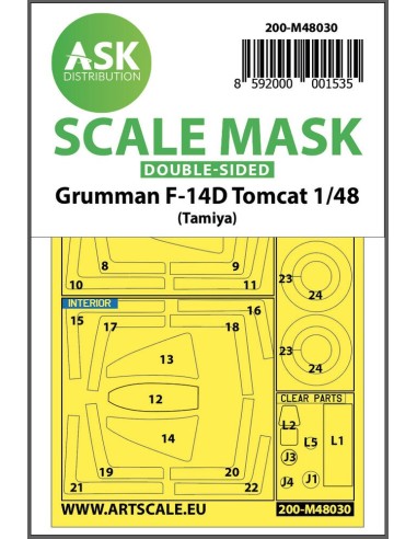 F-14D double-sided painting mask for Tamiya 
