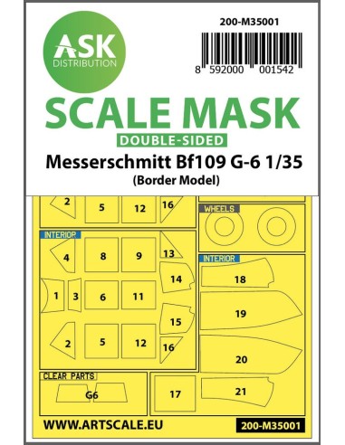 Messerschmitt Bf 109G-6 double-sided painting mask for Border Model 