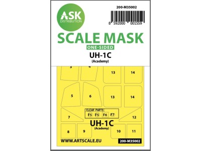UH-1C one-sided painting mask for Academy 