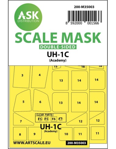 UH-1C double-sided painting mask for Academy 