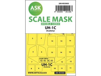 UH-1C double-sided painting mask for Academy 