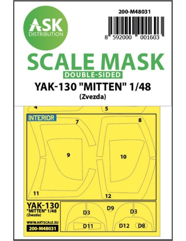 Yak-130 Mitten double-sided painting mask for Zvezda 