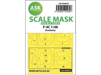 F-4C double-sided painting mask for Academy 