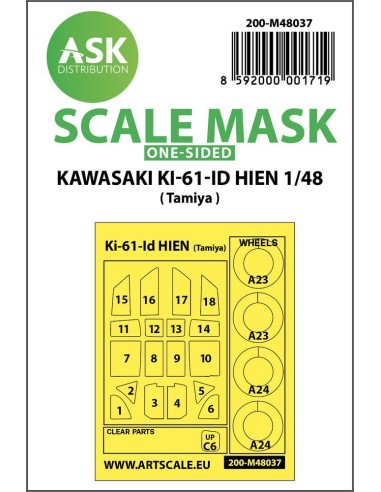 Kawasaki Ki-61-ID Hien one-sided painting mask for Tamiya 