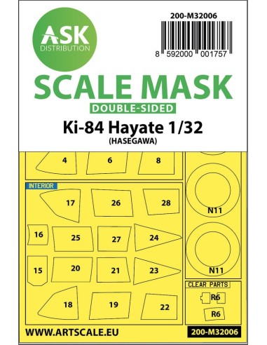 Nakajima Ki-84 Hayate double-sided express mask for Hasegawa 