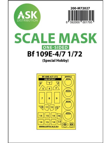Bf 109E-4/7 one-sided painting mask for Special Hobby 