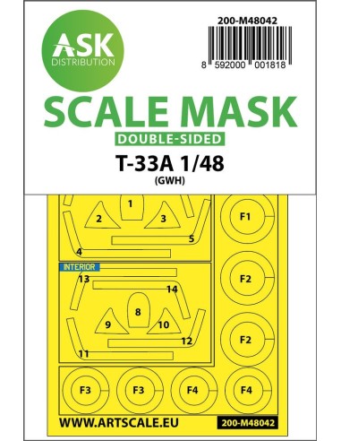 T-33A double-sided painting mask for Great Wall Hobby 