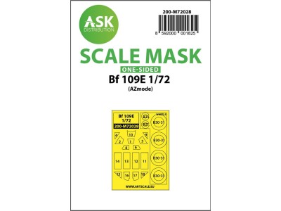 Bf 109E one-sided painting mask for AZ Model 
