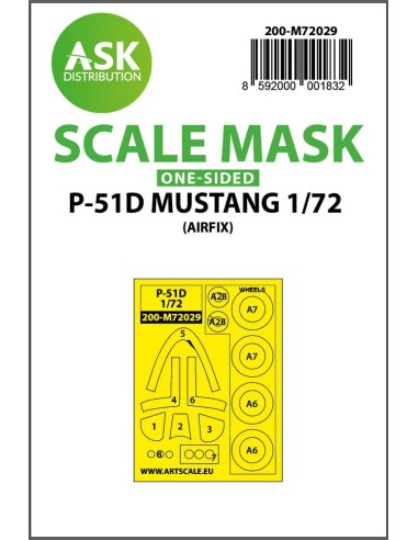 P-51D Mustang one-sided painting mask for Airfix 