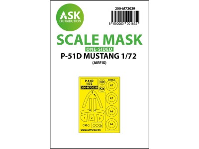 P-51D Mustang one-sided painting mask for Airfix 