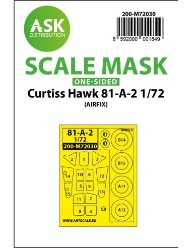 Curtiss Hawk 81-A-2 one-sided painting mask for Airfix 