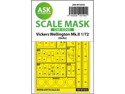 Vickers Wellington Mk.II one-sided painting mask for Airfix 