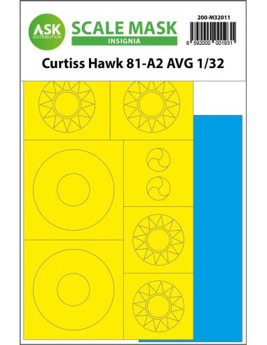 Curtiss Hawk 81-A2 AVG INSIGNIA masks for Great Wall Hobby 