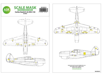 Curtiss Hawk 81-A2 AVG surface panels masks for Great Wall Hobby 