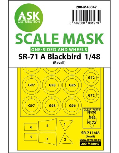 SR-71 A Blackbird one-sided mask for Revell 