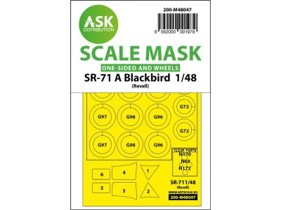SR-71 A Blackbird one-sided mask for Revell 