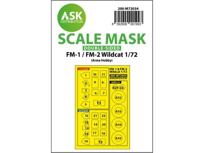 FM-1 / FM-2 Wildcat double-sided painting mask for Arma Hobby 