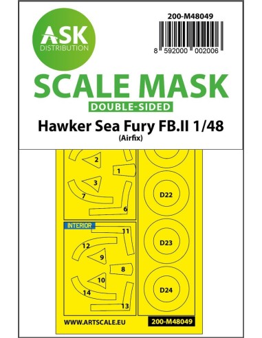 Hawker Sea Fury FB.11 double-sided mask for Airfix 