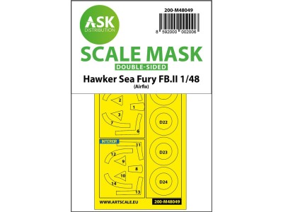 Hawker Sea Fury FB.11 double-sided mask for Airfix 
