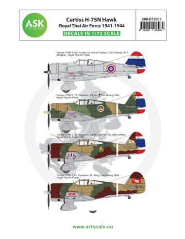 Curtiss H-75N Hawk Royal Thai Air Force 1941-1944 