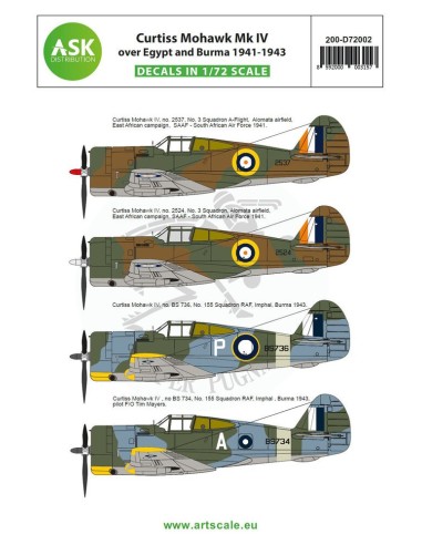 Curtiss Mohawk IV over Egypt and Burma 1941-1943 