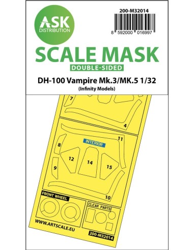 DH-100 Vampire Mk.3 / Mk.5 double-sided express masks for Infinity 