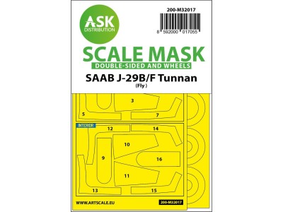 SAAB J-29B/F double-sided express masks for Fly 