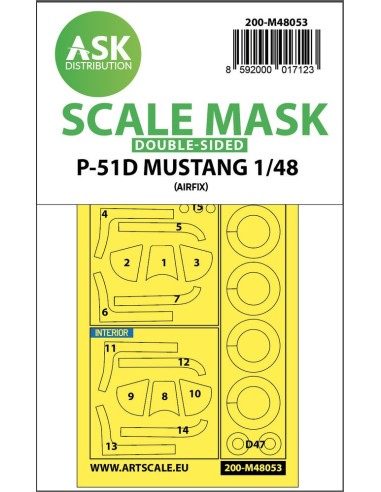 P-51D Mustang double-sided mask for Airfix 