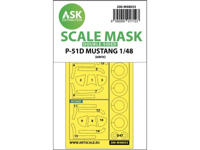 P-51D Mustang double-sided mask for Airfix 