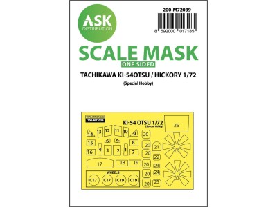 Tachikawa Ki-54OTSU / Hickory one-sided painting mask for Special Hobby 