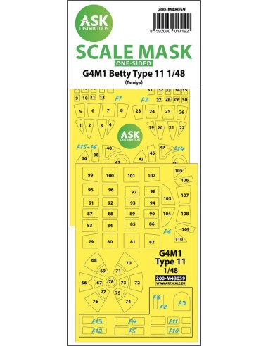 G4M1 Betty Type 11 one-sided express mask for Tamiya 