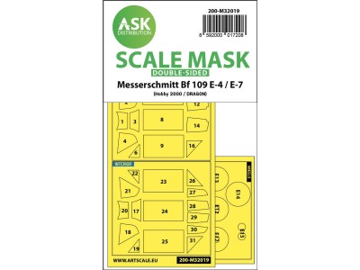 Messerschmitt Bf 109E-4 & E-7 double-sided express masks for Hobby2000 / Dragon / HGW 