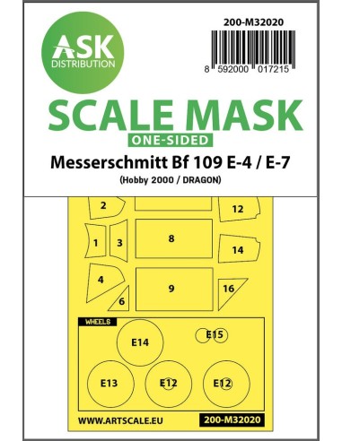 Messerschmitt Bf 109E-4 & E-7 one-sided express masks for Hobby2000 / Dragon / HGW 