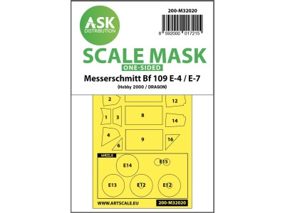 Messerschmitt Bf 109E-4 & E-7 one-sided express masks for Hobby2000 / Dragon / HGW 